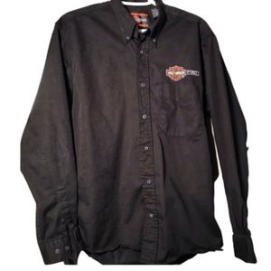 Harley Davidson black button down shirt Medium